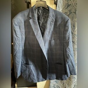 Ralph Lauren Blue Plaid Blazer Mens 56R Sport Coat Business Casual Jacket